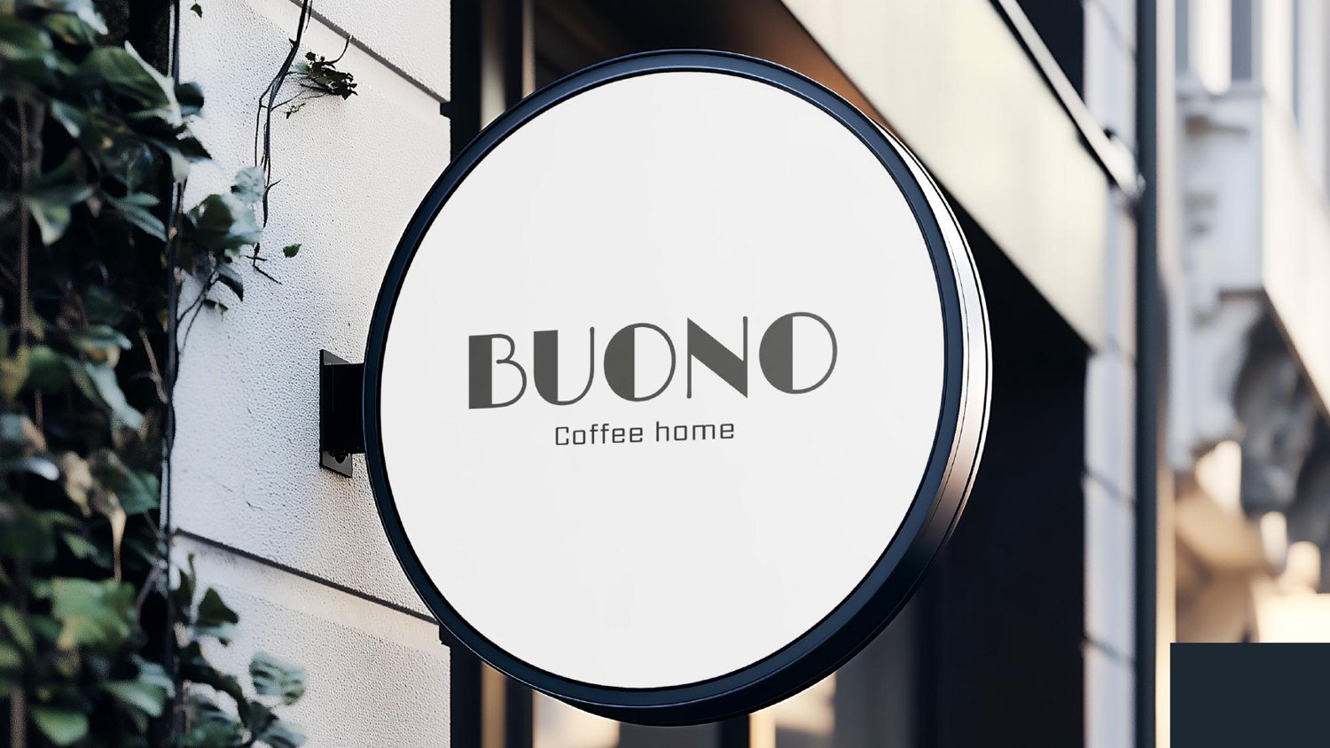 Круглая вывеска BUONO